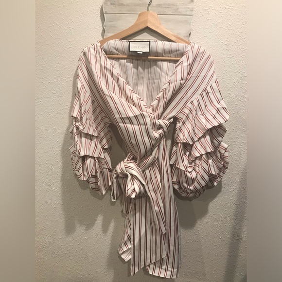 Alexis Striped Off-Shoulder Ruffle Top - Picture 7 of 7